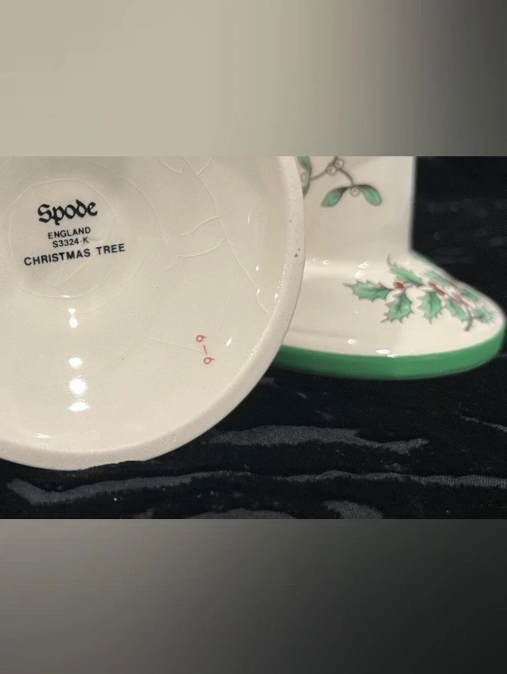 Vintage Spode Christmas Handled Chamberstick Candle Holders Made In England